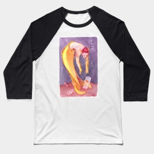 MerMay Goldfish Merman Rescuer Watercolor Baseball T-Shirt